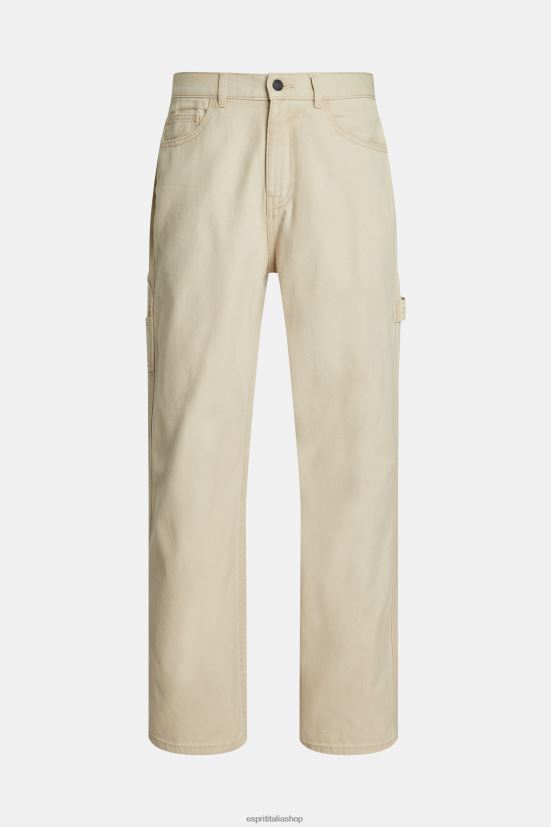 Esprit pantaloni chino da carpentiere dal taglio dritto sabbia uomini pantaloni 4RNDH782