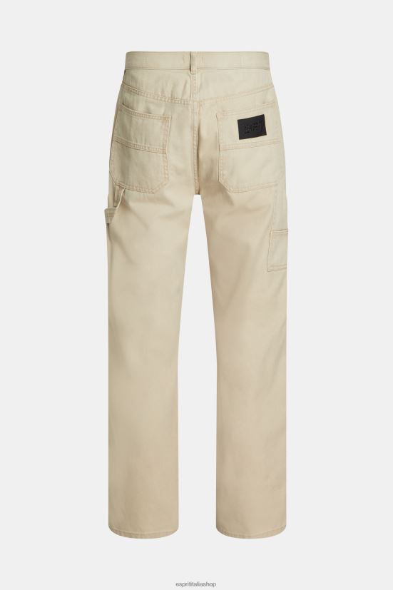 Esprit pantaloni chino da carpentiere dal taglio dritto sabbia uomini pantaloni 4RNDH782