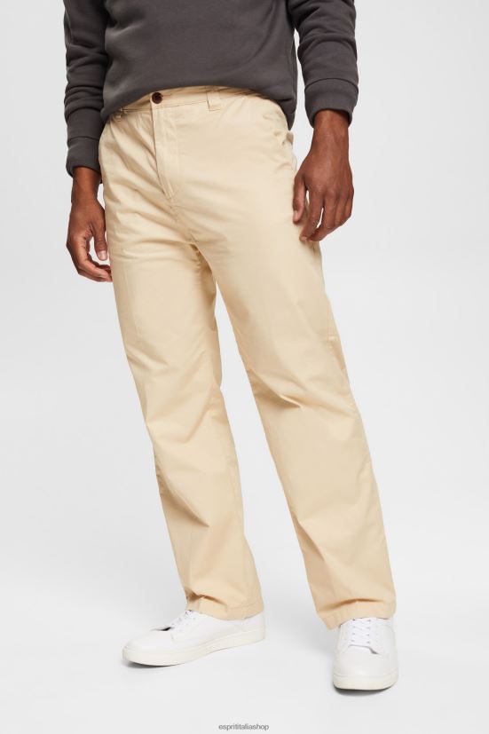 Esprit pantaloni chino dalla vestibilità ampia beige crema uomini pantaloni 4RNDH331 - Clicca l'immagine per chiudere