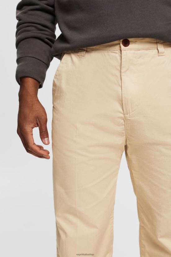 Esprit pantaloni chino dalla vestibilità ampia beige crema uomini pantaloni 4RNDH331