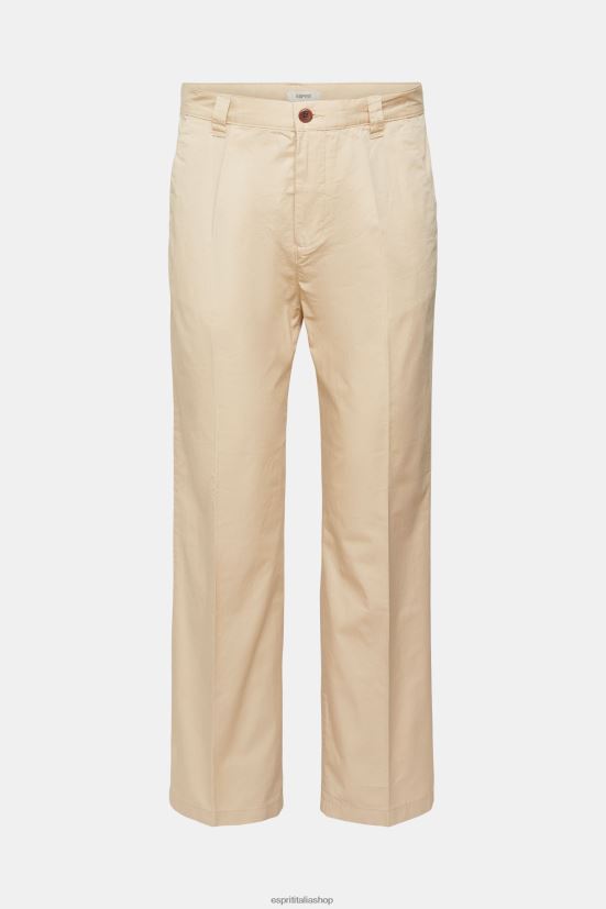 Esprit pantaloni chino dalla vestibilità ampia beige crema uomini pantaloni 4RNDH331