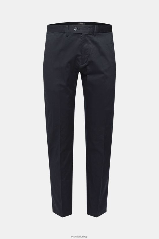 Esprit pantaloni chino in cotone elasticizzato nero uomini pantaloni 4RNDH902