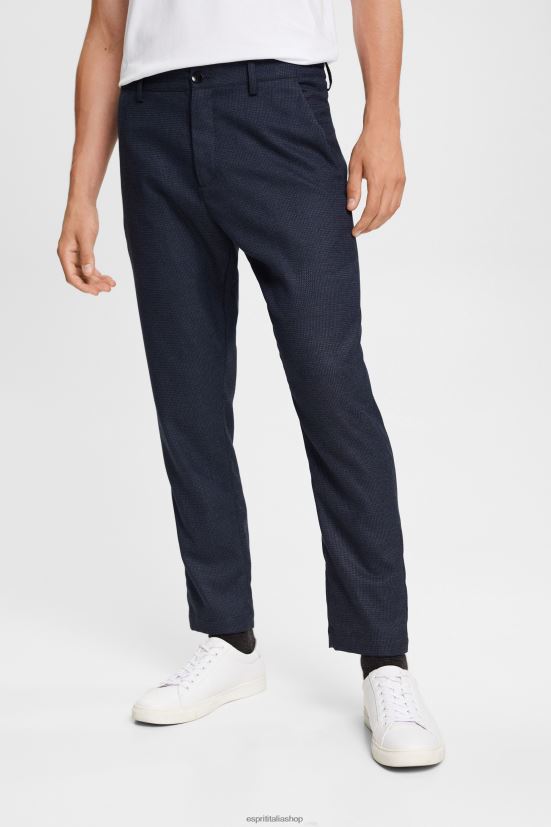 Esprit pantaloni da completo strutturati blu scuro uomini pantaloni 4RNDH880 - Clicca l'immagine per chiudere