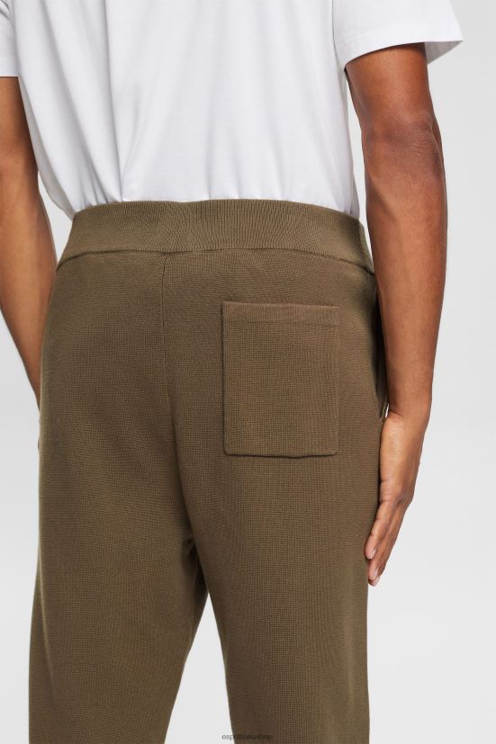 Esprit pantaloni della tuta in maglia verde kaki uomini pantaloni 4RNDH908