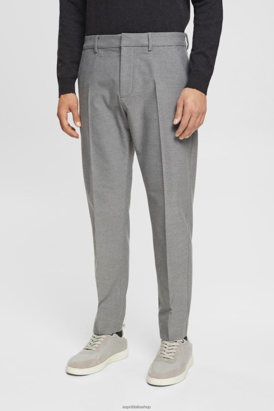 Esprit pantaloni slim in flanella grigio uomini pantaloni 4RNDH692