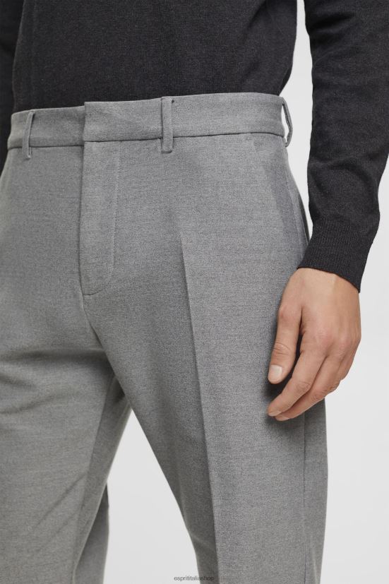 Esprit pantaloni slim in flanella grigio uomini pantaloni 4RNDH692