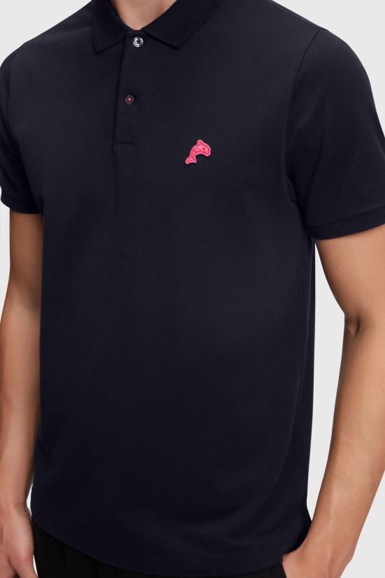 Esprit Polo classica del Dolphin Tennis Club nero uomini polo 4RNDH891