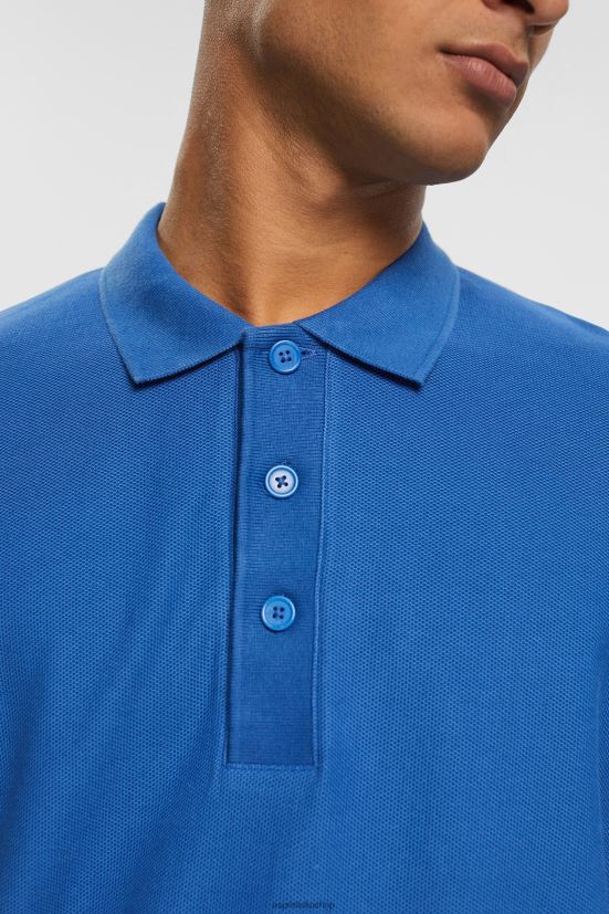 Esprit Polo in piqué a maniche lunghe blu uomini polo 4RNDH952