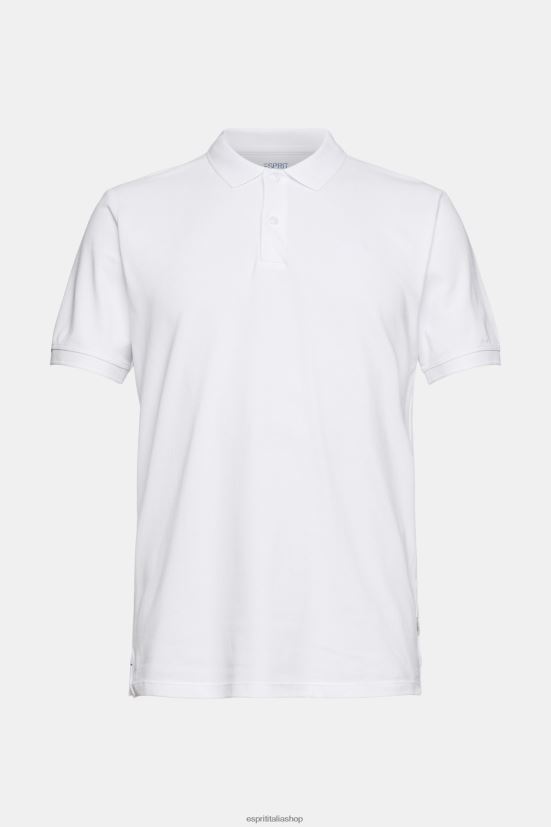 Esprit Polo in piquet di cotone pima bianco uomini polo 4RNDH924