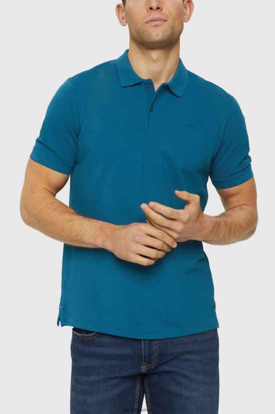 Esprit Polo in piquet di cotone pima blu petrolio uomini polo 4RNDH926