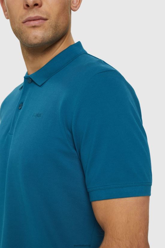 Esprit Polo in piquet di cotone pima blu petrolio uomini polo 4RNDH926