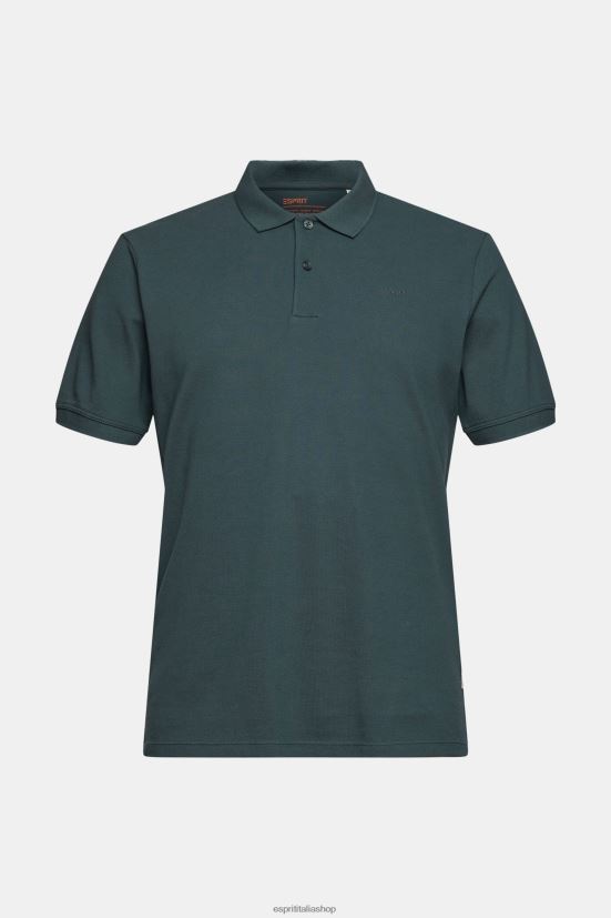 Esprit Polo in piquet di cotone pima blu verde acqua uomini polo 4RNDH927