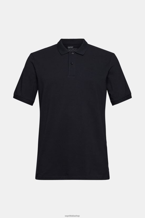 Esprit Polo in piquet di cotone pima nero uomini polo 4RNDH923