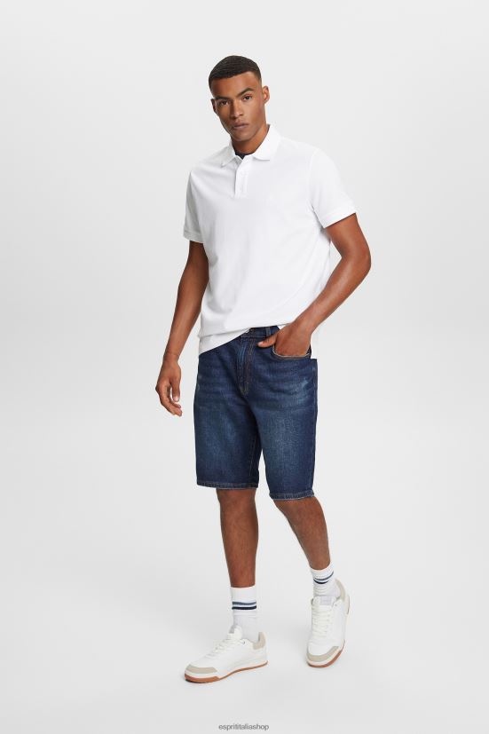 Esprit polo in rete di cotone bianco uomini polo 4RNDH567