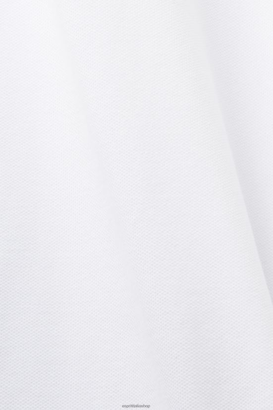 Esprit polo in rete di cotone bianco uomini polo 4RNDH567