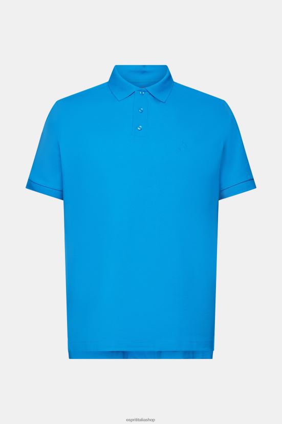 Esprit polo in rete di cotone blu acceso uomini polo 4RNDH570