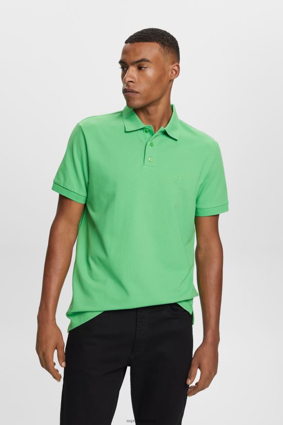 Esprit polo in rete di cotone verde uomini polo 4RNDH569