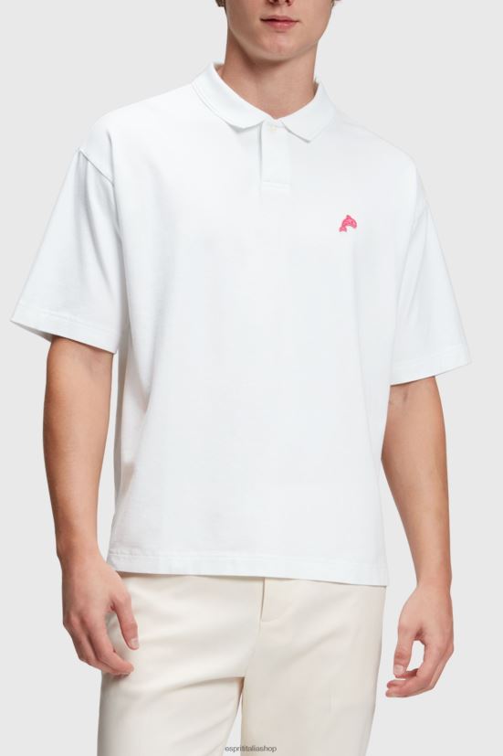 Esprit polo rilassata del Dolphin Tennis Club bianco uomini polo 4RNDH877