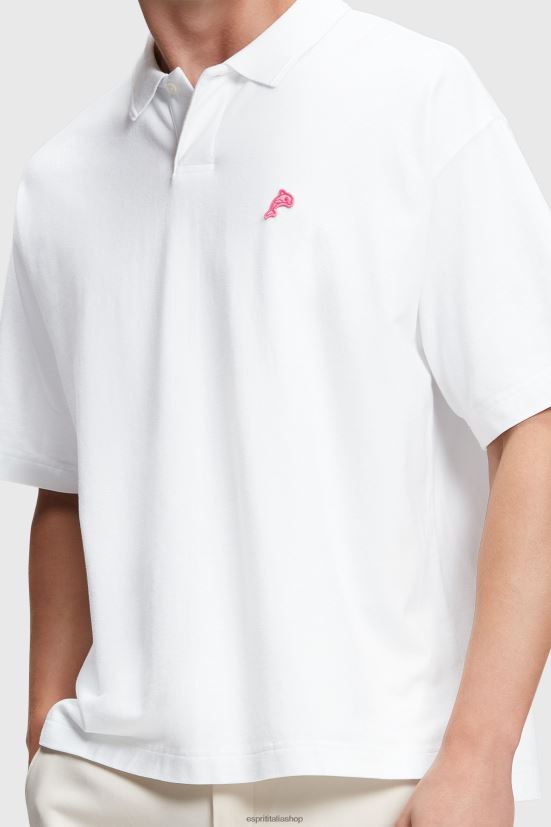 Esprit polo rilassata del Dolphin Tennis Club bianco uomini polo 4RNDH877