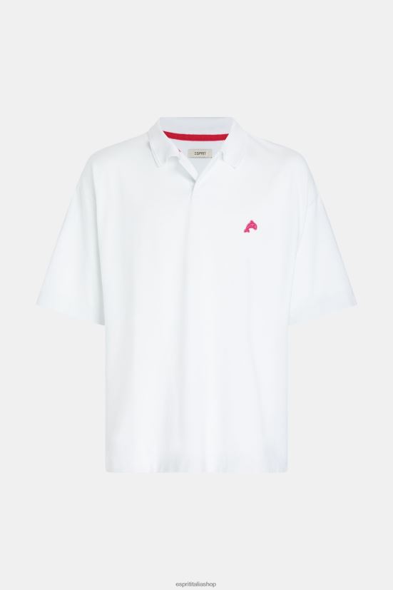 Esprit polo rilassata del Dolphin Tennis Club bianco uomini polo 4RNDH877