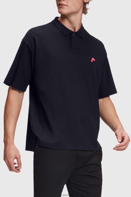 Esprit polo rilassata del Dolphin Tennis Club nero uomini polo 4RNDH876