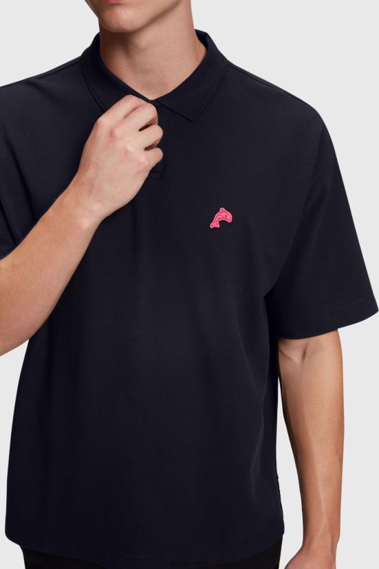 Esprit polo rilassata del Dolphin Tennis Club nero uomini polo 4RNDH876