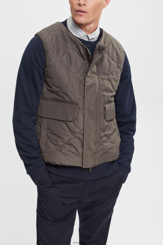 Esprit gilet trapuntato kaki scuro uomini veste 4RNDH842